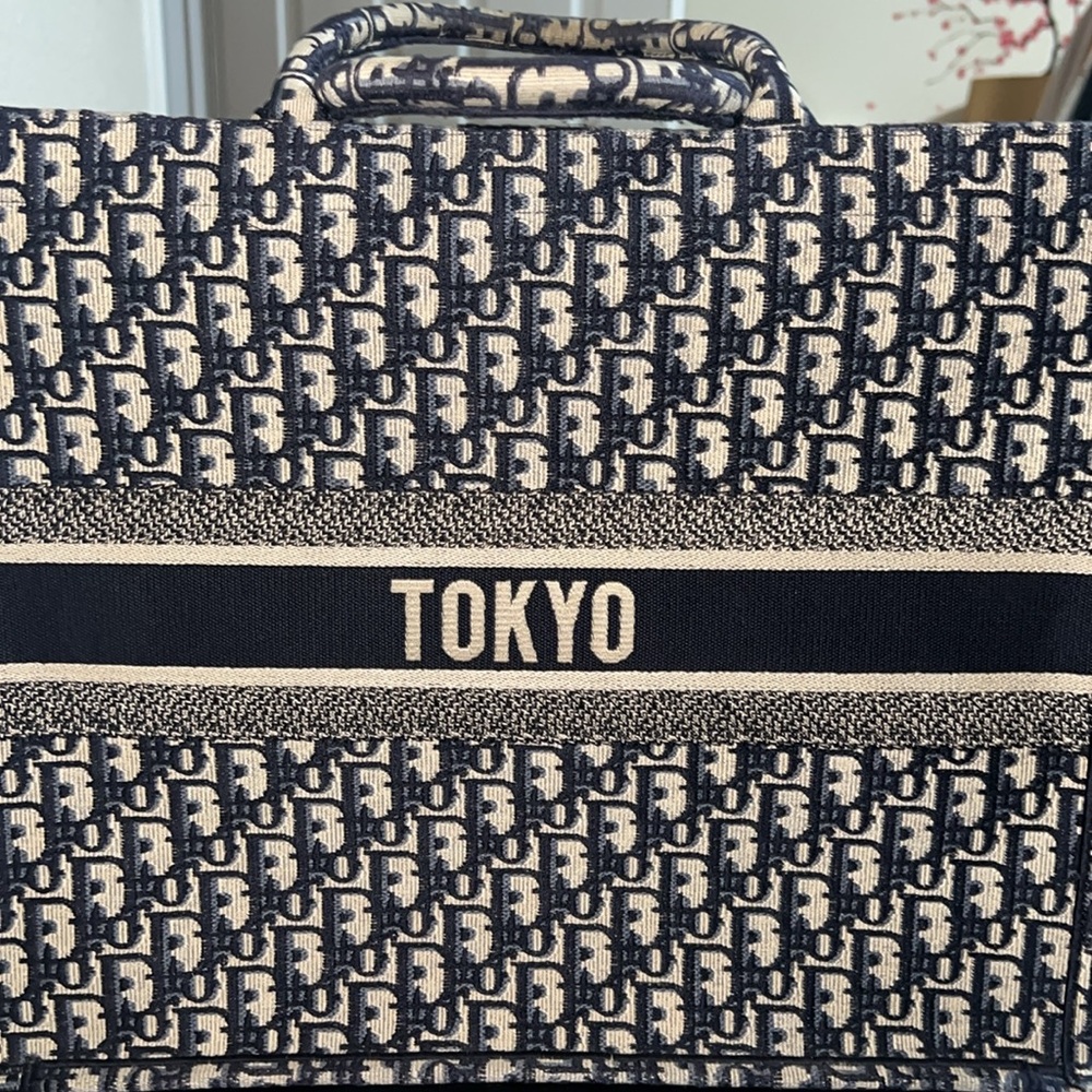 Christian Dior Oblique Large Canvas Book Tote- TOKYO initial on the other side
